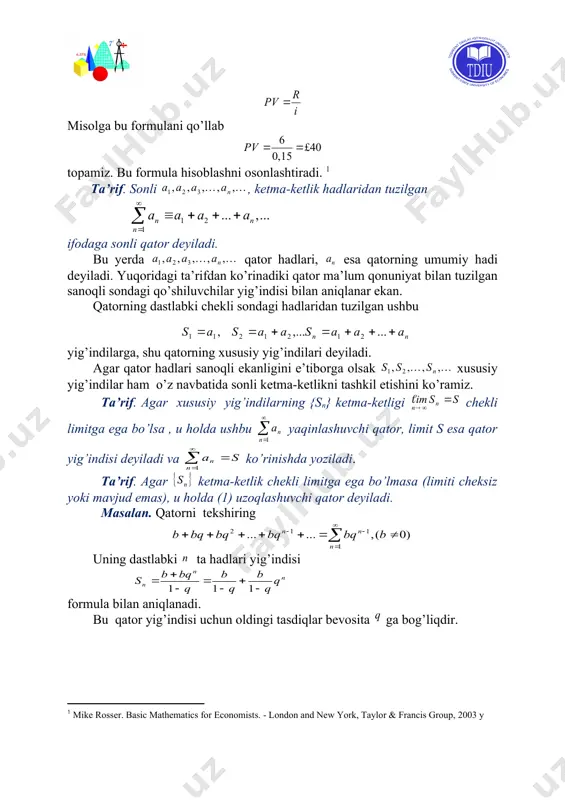 ö ç ç è æ = = ¥ ® 4 1 3 1 2 1 1 lim n n s s k a ... ... 2 + + + + + n a a a e a k a ... ... 2 2 1 0 + + + + + n n x a x a x a a å ¥ = = + + + + + 1 2 2 1 0 ... ... n n n n n a a a a a a a a a l a 0 ¹ x x ax l = å ¥ = = + + + + + 1 2 2 1 0 ... ... n n n n n a a a a a l l l l a l a a ... ... 3 2 + + + + + + n a a a a e a l …
