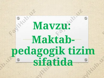 pedagogik boshqarishning prinsiplari va vazifalari — PPTX