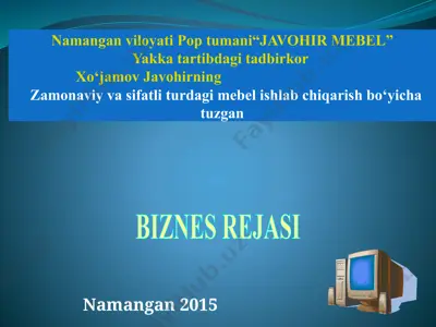 javohir mebel – zamonaviy va sifatli mebel — PPTX