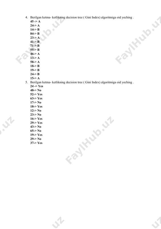 desicion tree (gini index) algoritmi numeric attribut uchun - Page 3