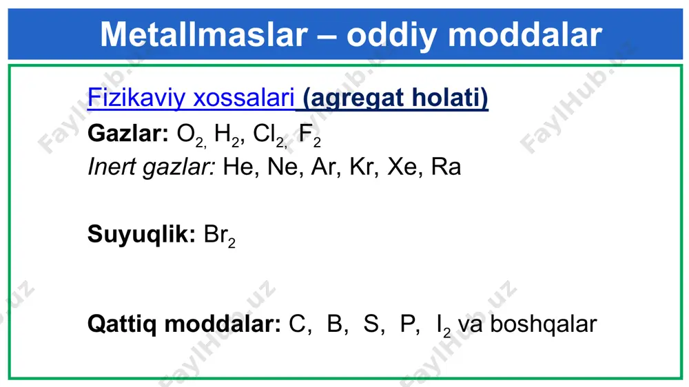 metallmaslarning umumiy xossalari - Page 3