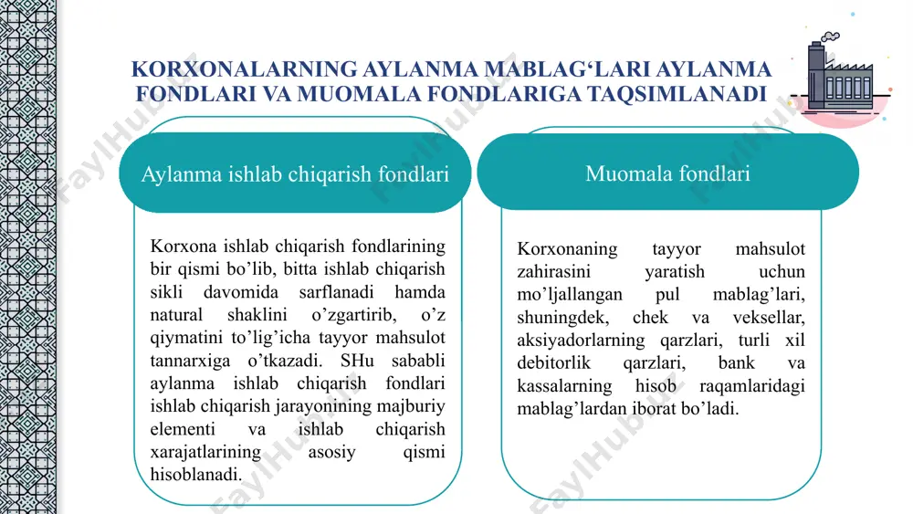 chiqarish personali: asosiy va yordamchi sexlar, zavod boshqaruvi, laboratoriya, ilmiy-tadqiqot va tajriba-loyihalashtirish bo’limlari (it va tl.i), hisoblash markazi xodimlari noishlab chiqarish personali: uy-joy, kommunal va yordamchi xo’jaliklarda, sog’liqni saqlash, profilaktika va ta’lim muassasalarida faoliyat yurituvchi xodimlar rahbarlar: direktor, direktor o’rinbosarlari, bosh mutaxassislar, bo’lim va xizmat boshliqlari, ya’ni muhandis-texnik personal (mtp) xizmatchilar: hujjatlarni tayyorlash, hisob-kitob va nazorat qilish, xo’jalik xizmati xodimlari (agentlar, g’aznachilar, ish yurituvchilar, kotiblar, statistlar va hokazo) korxona xodimlarining ro’yxat bo’yicha tarkibi zamonaviy tasnifi bo’yicha quyidagilarni o’z ichiga oladi: mutaxassislik, kasb va malaka mutaxassislik insonda ma’lum bir turdagi ishlarni bajarish uchun zarur bo’lgan bilim va ko’nikmalar majmuasining mavjudligi bilan tavsiflanadi. masalan, iqtisodchi, buxgalter, moliyachi yoki texnik tilda - mexanik, quruvchi, energetik, geolog va boshqalar. faoliyatning maxsus va tor ko’rinishdagi turi bo’lib, mutaxassislik kabi nazariy bilim va amaliy ko’nikmalarni talab qilsada, mutaxssislikdan farqli ravishda ishlab chiqarishning o’ziga xos xususiyatlaridan kelib chiqib qo’shimcha ko’nikmalarni ham talab qiladi. malaka deganda biron-bir kasb …