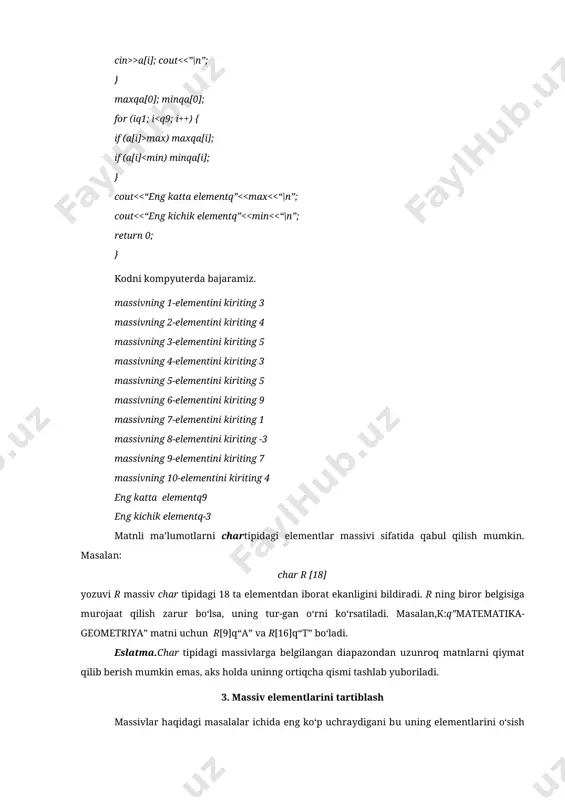 massivlar. bir va ko’p o’lchamli massivlar - Page 4