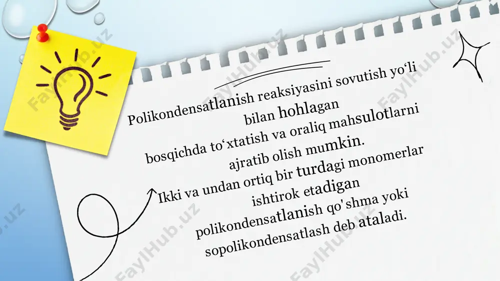 polikondesatlanish usuli orqali olinadigan sanoat polimerlari - Page 5