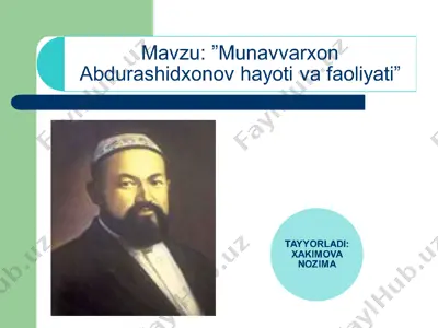 munavvar qori abdurashidxonov — PPT