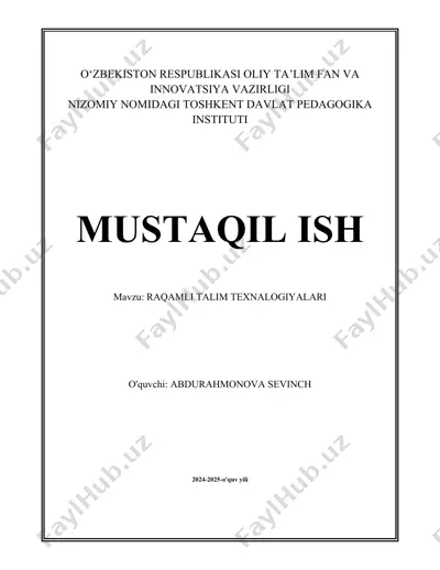 raqamli ta'lim platformalari — DOCX