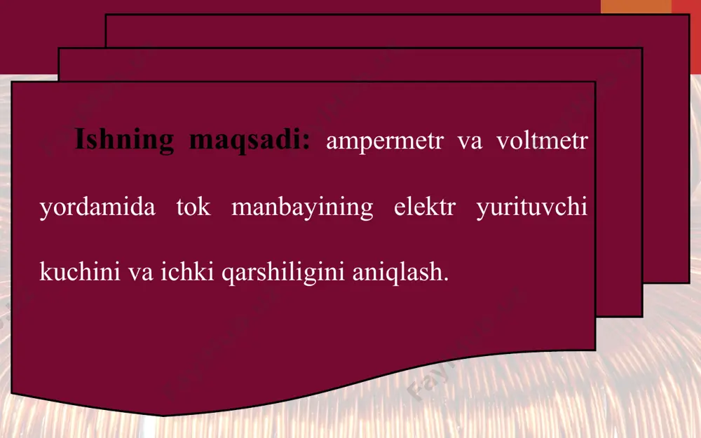 laboratoriya ishi. tok manbayining eyuk va ichki qarshiligini aniqlash 10 - sinf - Page 2