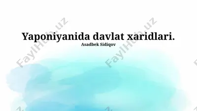 yaponiyanida davlat xaridlari — PPTX