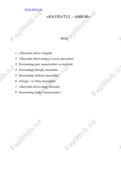 hayrat ul abror — DOC