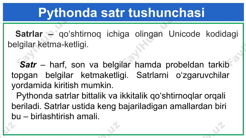 pythonda satrlar bilan ishlash - Page 3