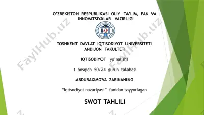 swot tahlili — PPTX