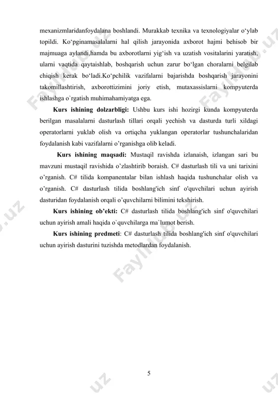 new – yangi loyiha yaratish- open – yaratilgan loyihani ochish- close – joriy loyihani yopish- close solution – barcha loyihalarni yopish- save selected items – belgilangan barcha loyiha qismlarini saqlash- save selected items as - belgilangan qismlarni barchasini xohlagantartibda saqlash- save all – barcha dasturlarni saqlash- export template – dasturni arxivlash- page setup – sahifa sozlamasini o‘zgartirish- print – chop etish- recent files – fayllarni qayta ochish- recent projects – loyihalarni qayta ochish - visual studio dan chiqish2. edit- undo – bajarilgan amallarni bir marotaba bekor qilish;- redo – oxirgi bekor qilingan amalni qaytarish;- undo last global action – barcha qilingan amallarni bekor qilish;- redo last global action – bekor qilingan barcha amallarni qaytarish;- cut – belgilangan qismni yoki komponentni qirqib, xotirada saqlab turish;- copy – belgilangan qism yoki komponentaning nusxasini xotirada saqlabturish;- paste – xotiraga qirqib yoki nusxalab olingan qism yoki komponentnibelgilangan yoki ko‘rsatilgan joyga qo‘yish- select all – …