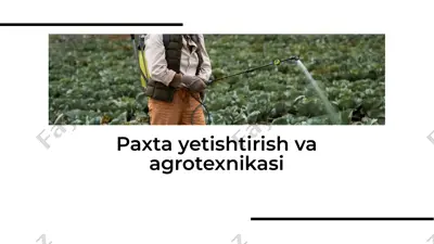 paxta yetishtirish va agrotexnikasi — PDF
