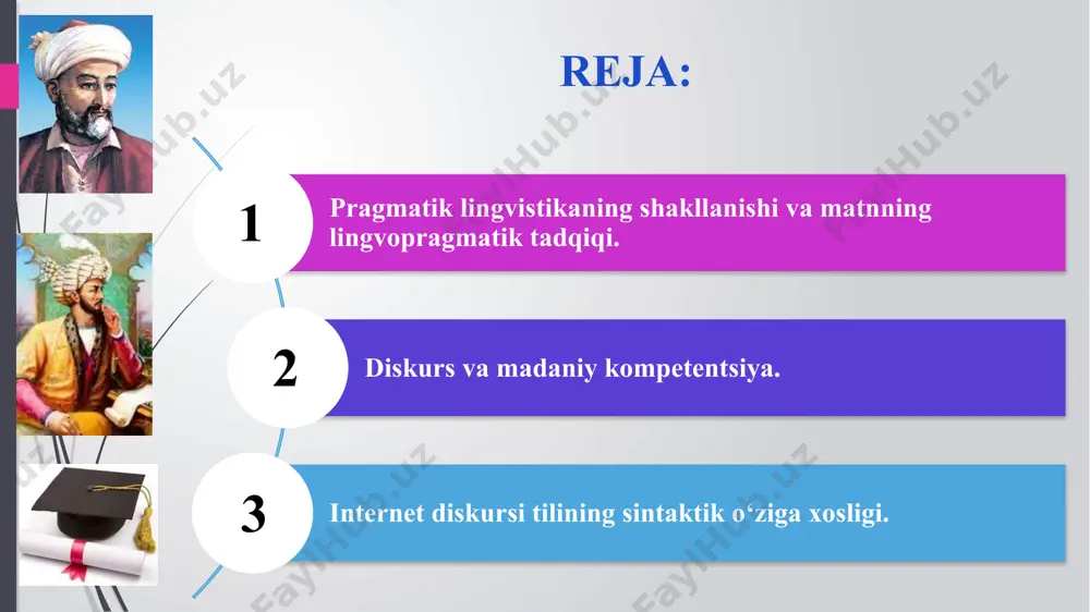 eal muloqot jarayonlarida belgilarning xatti-harakatlarini o‘rganadi. pragmatika – bu til tashuvchisi va til o‘rtasidagi munosabatni o‘rganadigan fan. insonlar o‘zaro muloqot jarayonida axborot uzatuvchi (adresant) va uni qabul qiluvchi (adresat) munosabatiga kirishadilar. har qanday nutqiy bayon (og‘zaki yoki yozma) kommunikativlik xususiyatiga ega bo‘lib, so‘zlovchi uzatadigan xabardan qabul qiluvchi tushunishi kerak bo‘lgan ma’lumotlarni o‘z ichiga oladi. qabul qilingan ma’lumotning reseptor tomonidan idrok qilinishi pragmatik munosabatlarni yuzaga keltiradi. bunday munosabatlar turlicha xarakterga ega bo‘lishi mumkin, chunki matn reseptor uchun faqat o‘ziga tegishli bo‘lmagan va u uchun uncha katta qiziqish uyg‘otmagan ba’zi faktlar va hodisalar haqidagi ma’lumot manbai bo‘lishi ham mumkin yoki aksincha, olingan ma’lumotlar reseptorning hissiyotlariga ta’sir qilishi, ma’lum bir hissiy reaksiyaga sabab bo‘lishi va uni biron bir harakatga undashi mumkin. matnning bunday kommunikativ effekt hosil qilishi, adresantning adresatga nisbatan pragmatik munosabatda bo‘lishi, boshqacha aytganda, ma’lumot oluvchiga pragmatik ta’sir ko‘rsatishi pragmatik aspekt yoki pragmatik salohiyati deb nomlanadi. muloqot jarayonida so‘zlovchi tomonidan uzatilayotgan ma’lumotning …