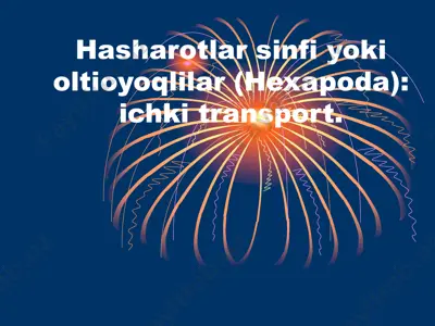 hexapoda (hasharotlar sinfi yoki oltioyoqlilar) — PDF