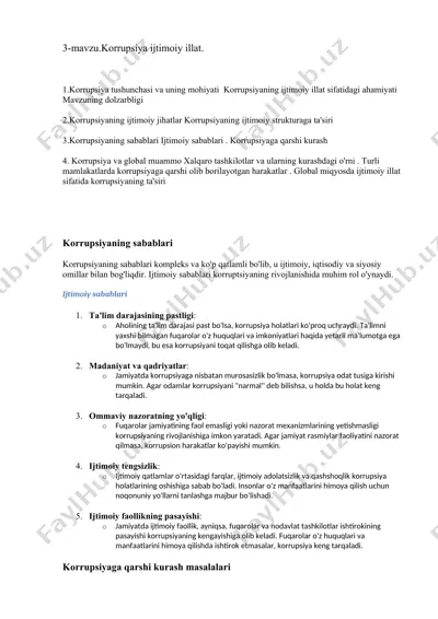 korrupsiya ijtimoiy illat — DOCX