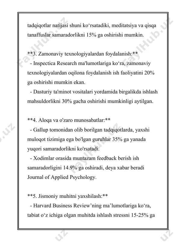 'lishga intiladi. 5. kognitiv baholash nazariyasi: bu nazariya motivatsiyani ichki va tashqi omillar orqali tushuntiradi. ichki motivatsiya shaxsning o'zida mavjud bo'lib, masalan, qiziqish yoki bilim olish istagi. tashqi motivatsiyalar esa tashqi mukofotlar, masalan, pul yoki rag'batlar orqali shakllanadi. richard ryan va edvard deci bu nazariyani rivojlantirishdi. 6. o'z-o'zini boshqarish nazariyasi: bu nazariya odamlarning o'z harakatlarini va maqsadlarini belgilash va boshqarishga urg'u beradi. bu nazariyada motivatsiya ichidagi yo'nalish ko'proq aniq va bo'lajak maqsadlar asosida shakllanadi. o'z-o'zini boshqarish, masalan, yaqin maqsadlar qo'yish va ularga erishish jarayonida muhimdir. umumiy holda, motivatsiya nazariyalari turli xil murakkab va dinamik omillarni o'z ichiga oladi va ular nafaqat individual darajadagi, balki guruh yoki tashkilot darajasidagi jarayonlarni ham tushuntiradi. motivatsiya masalasi juda muhim, chunki bu mehnat unumdorligini, o'qishdagi muvaffaqiyatni va shaxsiy rivojlanishni oshirishga yordam beradi. natijada, motivatsiyani to'g'ri tushunish va qo'llash orqali samaradorlik va muvaffaqiyatni oshirish mumkin. 3. rahbarlik va motivatsiya rahbarlik va motivatsiya mavzusi zamonaviy jamiyat va …