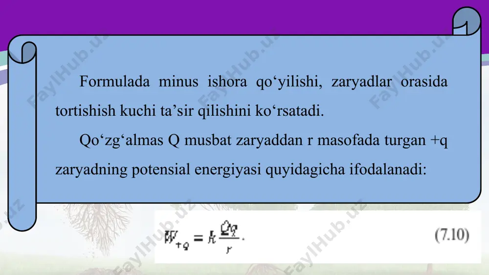 nuqtaviy zaryad maydonining potensiali. potensiallar farqi 10 - sinf - Page 4
