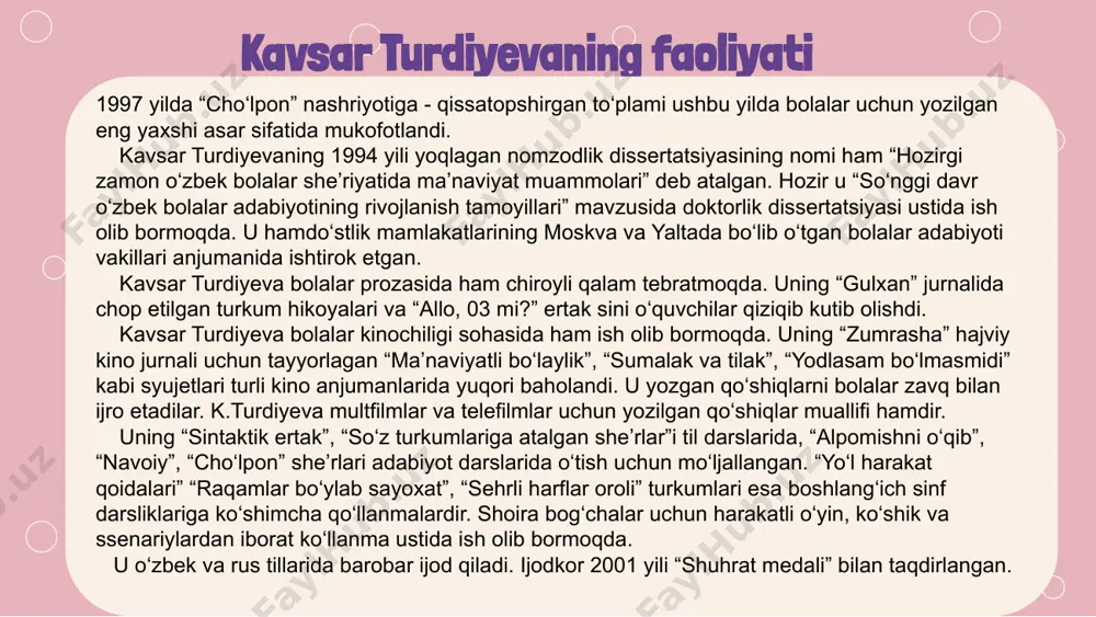kavsar turdiyeva -bolalar shoirasi. - Page 4