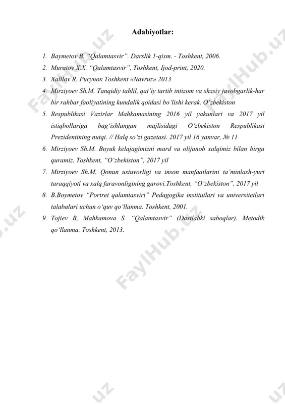 aniq xarakterga ega bo`lgan bosh namunasining qalamtasviri (аppolon) - Page 5