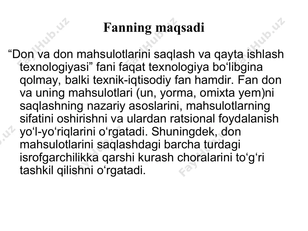 li, tariq, oq jо‘xori, grechixa. 2. oqsilga boy donlar – dukkakli donlar: kо‘k nо‘xat, china, nut, chechevitsa, loviya, xashaki dukkak, vika, soya, yerѐng‘oq. 3. moyli va efir moyli donlar – kungaboqar, masxar, zig‘ir, chigit, nasha, kanakunjut, gorchitsa, rans, surepitsa, kо‘knor, kunjut, perilla va lyallemansiya, koriandr, tlin, fenxel, anis. donlarning kimyoviy tarkibi. 1. don tarkibidagi suv miqdorining don tarkibidagi moddalar bilan bog‘liqligi p. a. rebinder klassifikatsiyasi bо‘yicha quyidagi turlarga bо‘linadi. kimyoviy birikkan suv, fizik-kimyoviy birikkan suvlar, mexanik birikkan suvlar 2. don tarkibidagi azotli moddalarning asosiy qismini oqsillar tashkil etib, oqsilsiz azotli moddalar miqdori tо‘liq pishib yetilgan, qizimagan, kо‘karmagan, ya’ni standart talabiga javob beradigan donlarda 2-3% dan oshiq bо‘lmasligi lozim. 3. boshoqli don hamda dukkakli donlarning tarkibidagi uglevodlarning asosiy qismini polisaxaridlar, bulardan kо‘p qismini kraxmal tashkil etadi. 4. don tarkibidagi yuqori energiyali jamg‘arma moddalar - lipidlar (asosiy qismini yog‘lar tashkil etadi) don massasini saqlash davrida nafas olish jarayonini о‘tashida sarflanadi. о‘simlik moyi …