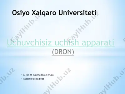 uchuvchisiz uchish apparati (dron) — PPTX