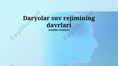 daryolar suv rejimining davrlari — PPTX