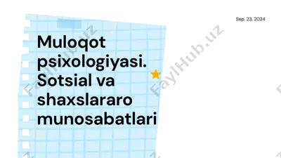 muloqot psixologiyasi — PPTX