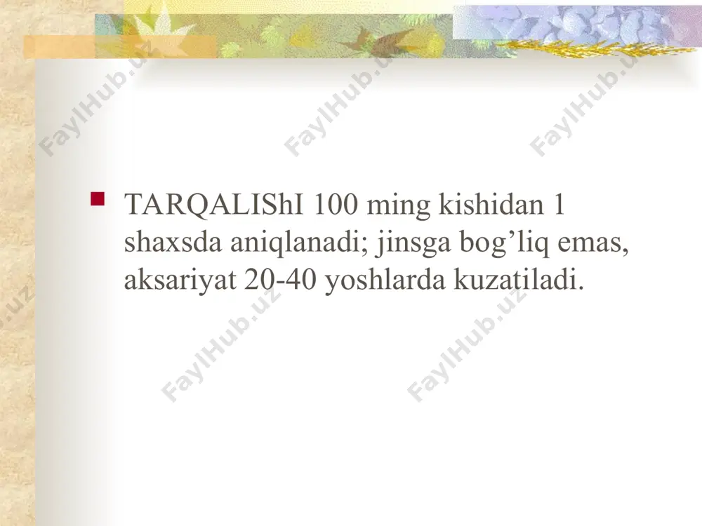 iborga olinadi. 4. davosi. kichik yutimlar bilan sovuq sut ichishlari, xom tuxum, qaymok, yog’ (sariyog’) buyuriladi. dori moddalardan ovqatlanishdan oldin qizilo’ngach shilliq pardasini burishtiruvchilar, og’rik qoldiruvchi va yallig’lanishga qarshi vositalar qabul qilinadi. agar qayd qilish bezovta qilsa anestezin yoki novokain eritmasidan ichish tavsiya etiladi. 5. profilaktikasi. o’tkir ezofagitni oldini olish uchun sovuq yoki qaynoq ichimlik va taomlarni istemol qilishdan o’zini asrash, baliqlarni shoshilmasdan istemol qilish, tavsiya etiladi. surunqali ezofagit – qizilo’ngach shilliq pardasining surunqali yallig’lanishidir (reflyuks-ezofagit). 1. etiologiyasi. a. o’tkir ezofagitning muttassil avj olishi tufayli surunqali turiga o’tishi natijasida vujudga keladi. b. ba'zida qizilo’ngach shilliq pardasiga termik, mexanik omillarning muntazam ta'siridan paydo bo’ladi. aksariyat, qizilo’ngach qardiyasi yetishmovchiligi natijasida me'da shirasi qizilo’ngachga o’tadi va surunqali ezofagitni (reflyuks-ezofagit) sodir qiladi. 2. klinik ko’rinishi. to’yib ovqatlangandan, alkogol yoki kofe ichilganidan yoki tamaki chekilgandan so’ng to’sh va epigastral soxalarda achishish sezgisi paydo bo’ladi.. bunday noxush tuyg’ular tana engashilganda yoki gorizontal holatda kuchayadi. rentgen,va ezofagoskopiya …
