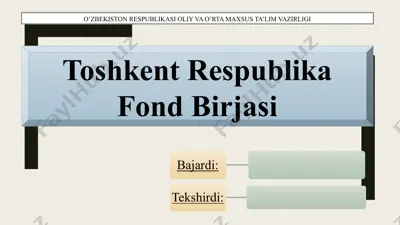 toshkent respublika fond birjasi — PPTX