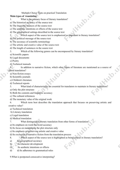 multiple choice tests on practical translation — DOCX