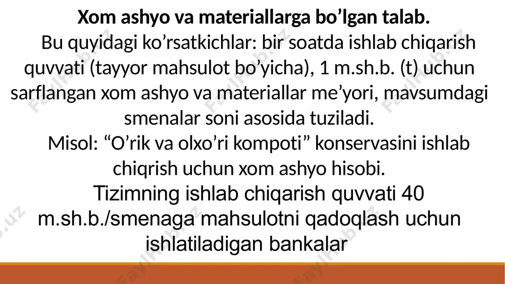xom ashyo hisobi. xom ashyoni korxonaga olib kelish grafigi - Page 5