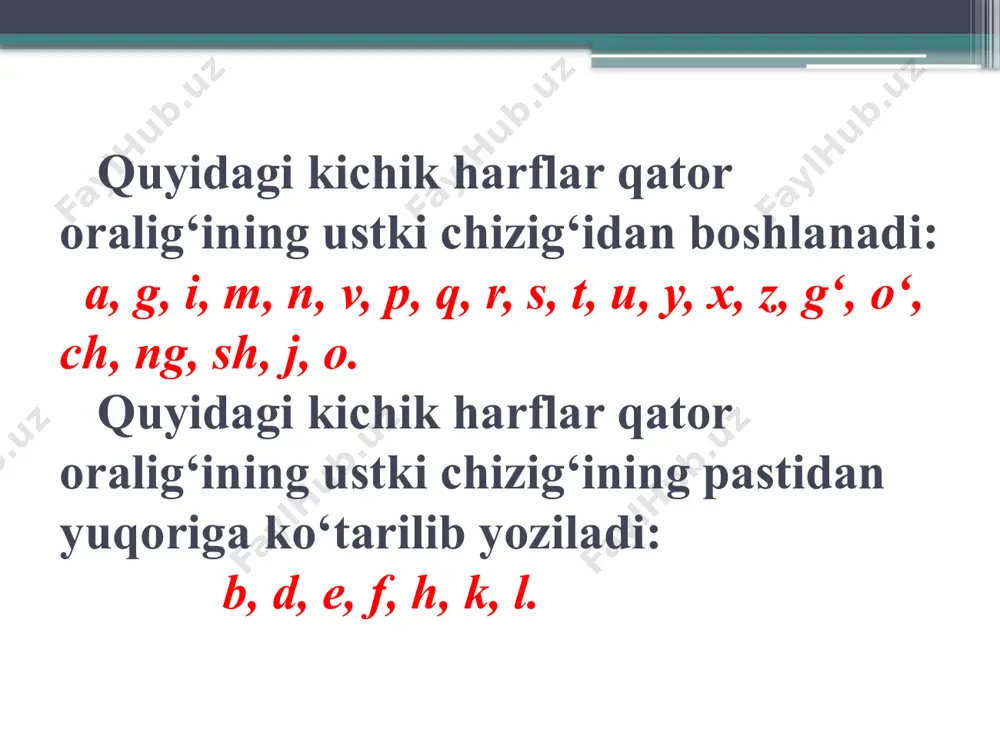 kichik va bosh harflar guruhlari va ularning yozilishi - Page 5