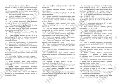 kimyo faniga oid taqdimot savollari va javoblari — DOCX