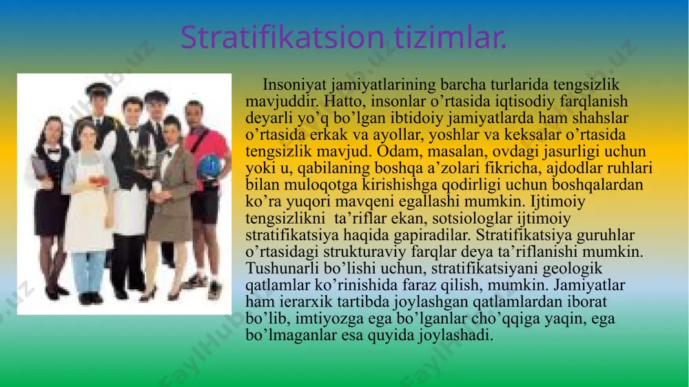 vrdagi afinada ular turli sohalarda, hatto, o’ta ma’suliyatli lavozimlarda ham ishlaganlar. qullar faqatgina siyosiy va harbiy lavozimlarga qo’yilmas edi. ulardan ba’zilari savodxon bo’lib, davlat xizmatchilari bo’lib ishlar edi. ko’pchiligi hunar egallagan edi. tijorat ishi past ish hisoblangan rimda qullar savdo bilan shug’ullanar edi. hatto, ba’zi boy qullar o’z qullariga ham ega edilar. lekin ularning eng quyi tabaqasi-plantatsiya va shahtalarda ishlaganlar, ular bilan juda shafqatsiz munosabatda bo’linar edi. qullik doimo qarshilik uyg’otgan. tarix qullar qo’zg’olonlari bilan to’la. ba’zan qullar birlashib harakat qilib, ozodlikka chiqib ketar edilar. qullikka asoslangan tizimlar, masalan: plantatorlik, odatda, beqaror edi. mehnatning yuqori samaradorligiga erishish uchun qat’iy nazorat va shafqatsiz jazolar talab qilinar edi. qullar mehnatiga asoslangan tizimlarning inqirozga uchrashiga sabab, qisman qullarning qarshiligi, qisman esa majburlashga qaraganda iqtisodiy va boshqa rag’batlarning yuqoriroq samaradorligi bo’ldi. oddiy so’z bilan aytganda, qullik unchalik mahsuldor emas edi. g’arb davlatlarida xix asrgacha saqlanib kelgan qul savdosi bu tizimning so’nggi, eng keng ko’lamli …