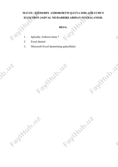 microsoft excel — DOCX