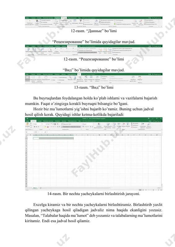 elektron jadval protsessorlarida ma’lumotlarni yig’ish va ularni qayta ishlash - Page 5