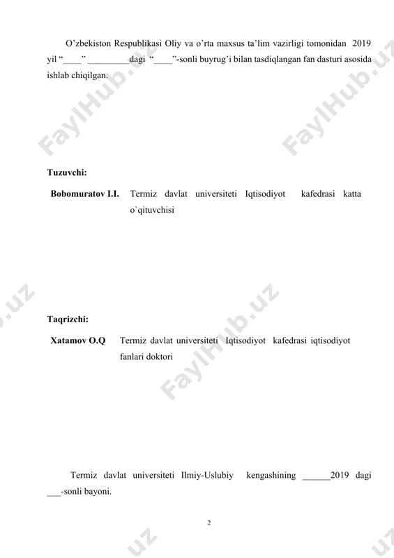 llar 250 5.4.test savollari 262 5.5.baholash mezoni ошибка! закладка не определена. 1.ma`ruza matnlari o’zbekiston respublikasi oliy va o’rta maxsus ta’lim vazirligi termiz davlat universiteti iqtisodiyot va turizm fakul`teti iqtisodiyotva menejment kafedrasi “statistika” (statistikaning nazariy masalalari) fanidan 5230100-iqtisodiyot (tarmoqlar va sohalar bo`yicha) 5231700-kadrlar menejmenti 5230600- moliya ta`lim yo`nalishlari 2 kurs talabalari uchun ma`ruza matnlari tuzuvchi : i.i.bobomuratov termiz-2019 y ma`ruza matni ishchi o’quv dasturi va namunaviy o’quv dasturiga muvofiq ishlab chiqildi. tuzuvchi: i.i.bobomuratov “iqtisodiyot” kafedrasi katta o’qituvchisi taqrizchilar: o.q.xatamov -term du “iqtisodiyot va menejment” kafedrasi mudiri,i.f.d a.q.mirzaev termdu “iqtisodiyot va menejment” kafedrasi dotsenti, i.f.n. ma`ruza matni “iqtisodyot va menejment” kafedrasining 2019 yil “__” avgust dagi “1” – sonli yig’ilishida muhokamadan o’tgan va fakultet kengashida muhokama qilish uchun tavsiya etilgan. kafedra mudiri: _______________ i.f.d.xatamov o.q. ma`ruza matni “iqtisodiyot va turizm” fakulteti kengashining 2019 yil “___” avgustdagi “1” – sonli yig`ilishida muhokamadan o`tgan va universitet o`quv uslubiy kengashida muhokama qilish uchun tavsiya qilingan …