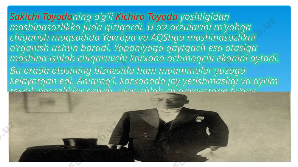 ion iyenni (62,16 milliard dollar) tashkil etdi, operatsion foyda esa 32,8 foizga tushib, 463,8 milliard iyenni (3,55 milliard dollar) tashkil qildi. toyota 2023-2024-moliya yilida 31,4 trillion iyen (240,6 milliard dollar) daromad olishni kutmoqda. bundan tashqari, kompaniya 17-iyundan 30-sentabrgacha 200 milliard iyen (1,5 milliard dollar) qiymatidagi aksiyalarni qaytarib sotib olishini aytdi. michigan universitetining sanoat muhandisligi professori va liker lean advisors kompaniyasining bosh direktori jeffri liker o'zining "toyota yo'li" kitobida bu haqda gapiradi. 1-qoida qisqa muddatli daromad yoqimli, lekin faqat unga e'tibor qaratish orqali biz kelajak haqida o'ylashni to'xtatamiz - kompaniya uchun ham, butun jamiyat uchun. yoki biz hozirni e'tiborsiz qoldira boshlaymiz: muammolarni e'tiborsiz qoldiramiz, chunki ularni tuzatish pul talab qiladi. toyota tajribasi shuni ko'rsatadiki, kompaniyaning haqiqiy muvaffaqiyati uchun moliyaviy daromad emas, balki xodimlarning rivojlanishi, mahsulot sifati va ijtimoiy mas'uliyat muhim ahamiyatga ega. bu sohalar qisqa muddatda pul olib kelmasligi mumkin, ammo kelajakda ular albatta o‘z samarasini beradi. kompaniyaning menejmenti 2-qoida uzluksiz …