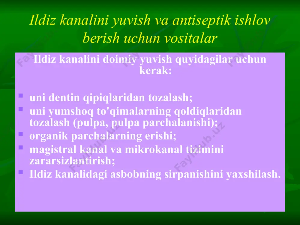 ildiz kanallari tizimiga medikamentoz ishlov berishda qo’llaniladigan antiseptiklar - Page 2