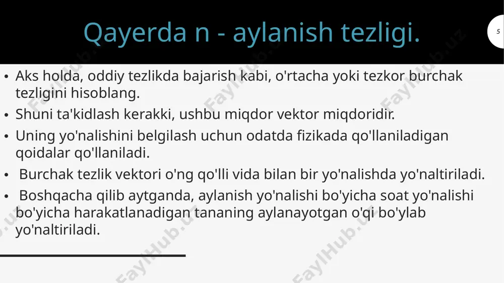 burchak tezligi qanday va qanday hisoblanadi? - Page 5