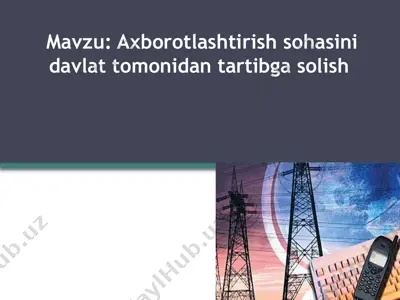 axborotlashtirish sohasini davlat tomonidan tartibga solish — PPTX