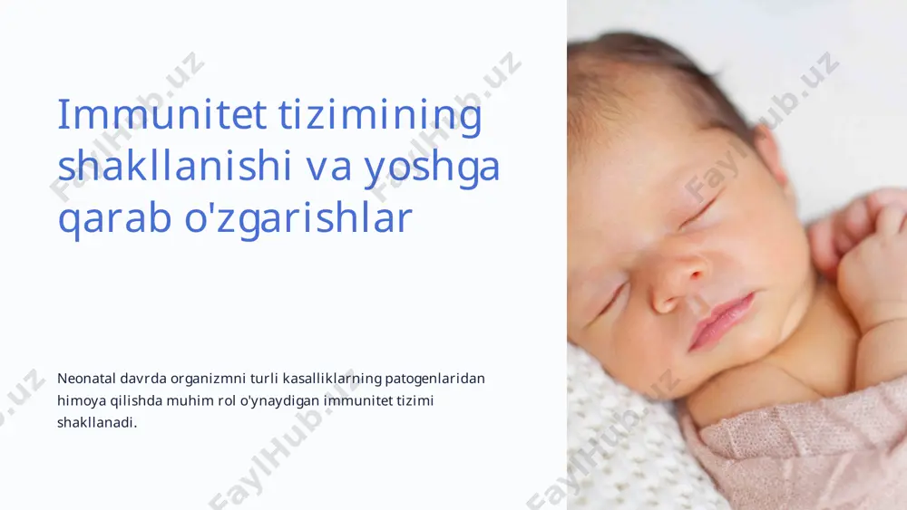 anadi va infektsion vositalarni o'tkazmaydigan bo'ladi. 3 qotil hujayralarni faollashtirish qotil hujayralarning funktsiyasi kuchayadi, bu organizmga to'qimalar infektsiyalari va saraton hujayralari bilan kurashishga yordam beradi. 5 kattalardagi immunitet tizimining rivojlanishiga ta'sir qiluvchi omillar kattalardagi immunitet tizimining samaradorligi turli omillarga bog'liq. oziqlanish oziq moddalarni o'z ichiga olgan sog'lom ovqatlanish sog'lom immunitet tizimini mustahkamlash va saqlashga yordam beradi. jismoniy faollik muntazam jismoniy mashqlar immunitet tizimining samaradorligini oshiradi va kasallik xavfini kamaytiradi. stress uzoq muddatli stress immunitet tizimini zaiflashtiradi va tanani infektsiyalarga qarshi himoyasiz qoldiradi. 6 yoshi bilan immunitetning pasayishi yoshimiz o'tgan sayin immunitet tizimi kamroq samarali va himoyasiz bo'lib qoladi. 1 limfotsitlar sonining kamayishi yoshi bilan immunitetga javob beradigan limfotsitlar soni kamayadi, bu esa tananing himoya funktsiyalariga ta'sir qiladi. 2 yallig'lanishning yuqori darajasi kattalar yoshi bilan organizmdagi yallig'lanish darajasi oshadi, bu esa immunitetga salbiy ta'sir ko'rsatishi mumkin. 3 immunitetni tartibga solish bilan bog'liq muammolar yoshi bilan immunitetni tartibga solish buzilishi mumkin, bu …