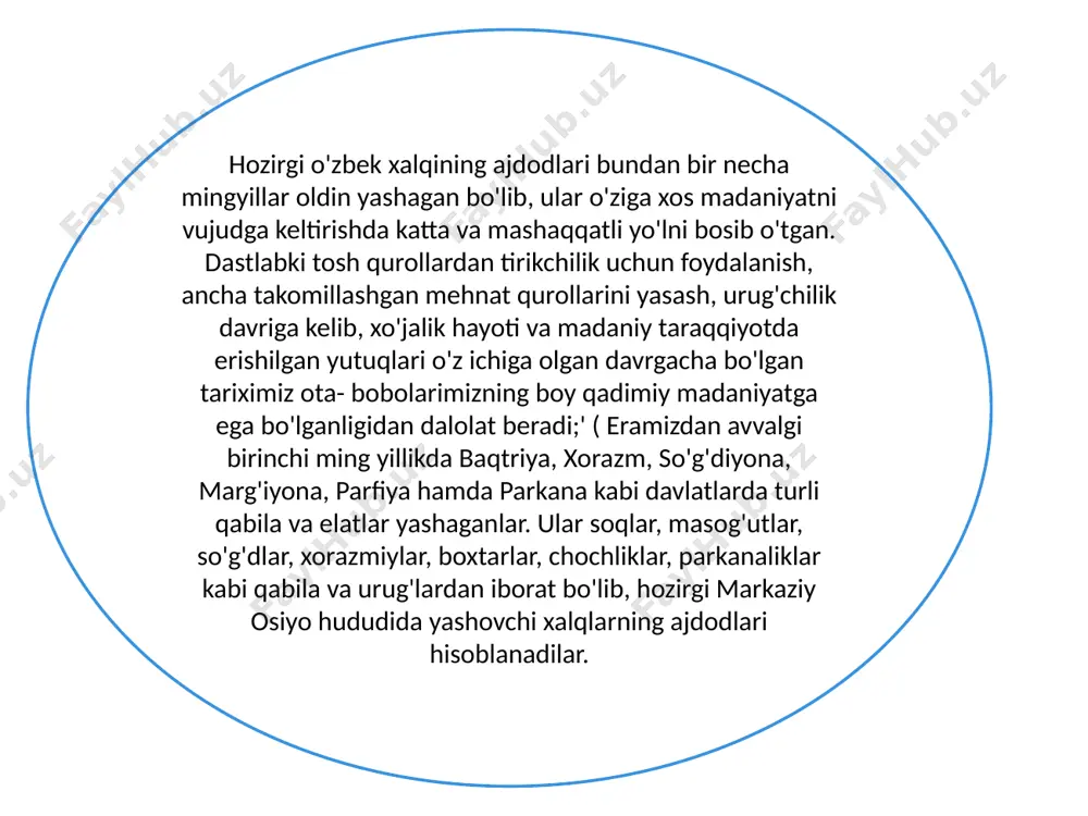 n’ati, donolik majmuasi sifatida yuzaga kelib, borliqqa amaliy munosabatda bo'lishning namunasi tarzida e’tirof etilgan ma’naviy madaniyat yodgorliklari qadimgi grek tarixchisi gerodotning «tarix», strabonning "geografiya" hamda mahmud koshg'ariyning «devonu lug'atit-turk» kabi asarlari, urxun-enasoy bitiklari kabi adabiy-tarixiy manbalarda saqlangan. ushbu yodgorliklar mohiyatini o'rganish insonning shakllanishida moddiy va ma’naviy madaniyat qay darajada katta o'rin tutganidan dalolat beradi. eramizdan oldin, taxminan 484(480)— 431(425) -yillari yashagan yunon tarixchisi herodotning «tarix» kitobida qadimgi forslar, soqlar, masog'utlarning ta’lim-tarbiya tarziga oid muhim ma’lumotlar berilgan. plutarxning qayd etishicha, aleksandr maqduniy yerli xalqlarga yaqinlashish maqsadida makedoniyaliklar bilan mahalliy xalqlarning urf- odatlarini o'zaro uyg'unlashtirishga harakat qilgan. shu maqsadda u o'ttiz ming bolani ajratib olib, yunon tili va makedoniyaliklarga xos bo'lgan harbiy san’at sirlarini o'rgatishga buyruq bergan. ana shu maqsadni amalga oshirishga juda ko'p murabbiylar tayinlangan. yunon alifbosining keyinchalik bu yurtda qabul qilinishi o'sha davrda ko'plab maktablar ochilgani hamda unda yerli aholi farzandlari ham o'qitilganidan dalolat beradi. eng qadimgi davrlarda yo'lga qo'yilgan …