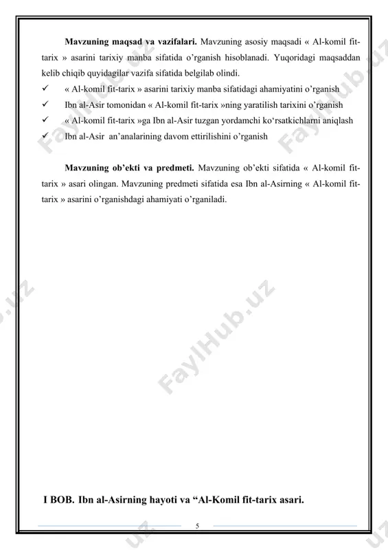 b, ruslarning kavkazga bosqiniga ishora qiladi . ikkinchi yozuv 1071 yilgi manzikert jangida rusning ishtiroki bilan bog'liq . salib yurishlari . tarixning katta qismi salib yurishlari davri bilan bog'liq; bu qism ds richards tomonidan uch jildda tarjima qilingan bo'lib, imod ad-din zengiy , nur ad-din va saladinlar davriga qadar salibchilarning kelishi haqida . darhaqiqat, ibn al-asirning salib yurishlari boshlanishi haqidagi tasviri, ayniqsa, salib yurishlarining boshlanishiga musulmonlar nuqtai nazaridan ma'lumot beradi. ibn al-asir salib yurishlarining boshlanishini siyosiy intriga muammosi va uning franklar istilosi nuqtai nazaridan tarixiy ahamiyatini, bor-yo‘g‘i uzluksiz sxemadagi bir voqea sifatida tavsiflaydi. u 1085-86 yillardagi voqealarning kelib chiqishini franklar andalusiyadagi islom erlariga birinchi marta bostirib kirishi bilan bog'laydi va salib yurishlarini 1091 yilda sitsiliyaning zabt etilishi bilan bog'laydi . ibn al-asir salib yurishining bevosita kelib chiqishi ortidagi siyosiy intrigani uchta manbaga bog'laydi: rojer i , fotimiylar va vizantiya imperatori . al-asirning so'zlariga ko'ra, rojer i suriyaga bostirib kirishni manipulyatsiya …