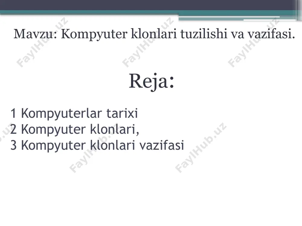 mpyuterlar esa davlat muassasalari, tadqiqot markazlari va yirik kompaniyalar uchun ishlab chiqarilgan, murakkab vazifalarni bajarishga mo'ljallangan mashinalardir kompyuter klonlari, aslida orijinal kompyuter modellari asosida yaratilgan, lekin boshqa kompaniyalar tomonidan olingan va oʻzgartirilgan kompyuterlardir. bu klonlar, asosiy kompyuterning tasvirini oʻzgartirishsiz yoki qoʻshimcha funktsiyalarni qoʻshish orqali yaratiladi. zx spectrum, sinclair research ltd tomonidan yaratilgan bir kompyuter modelidir [[1]](https://uz.wikipedia.org/wiki/zx_spectrum). zx spectrumning rivojlanish jarayonida, uning koʻplab klonlari 1990-yillarning boshlarida sobiq sssr / mdh mamlakatlarida keng tarqaldi [[1]](https://uz.wikipedia.org/wiki/zx_spectrum). bu klonlar, zx spectrumning asosiy funktsiyalarini saqlab qolgan, ammo qoʻshimcha imkoniyatlarni qoʻshgan kompyuterlardir. kompyuter klonlari, asosiy kompyuter modellari bilan bir xil yoki oʻzgartirilgan xususiyatlarga ega boʻlishi mumkin. ular, asosiy kompyuter modellari bilan bir xil ishletim tizimini ishlatishi, boshqa kompyuterlarga mos keladigan dasturlarni oʻrnatishi va oʻzgartirilgan xususiyatlarga ega boʻlishi mumkin. kompyuter klonlari, oʻzaro qarshiyoq kompaniyalar tomonidan yaratilishi va sotilishi mumkin. bu klonlar, asosiy kompyuter modellari bilan bir xil yoki oʻzgartirilgan xususiyatlarga ega boʻlishi mumkin. ular, asosiy kompyuter modellari …