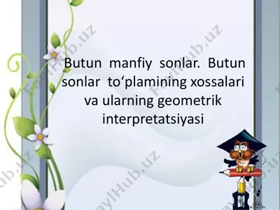 butun sonlar va ularni geometrik tasvirlash — PDF
