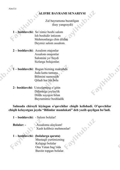 alifbe bayrami senariysi — DOCX