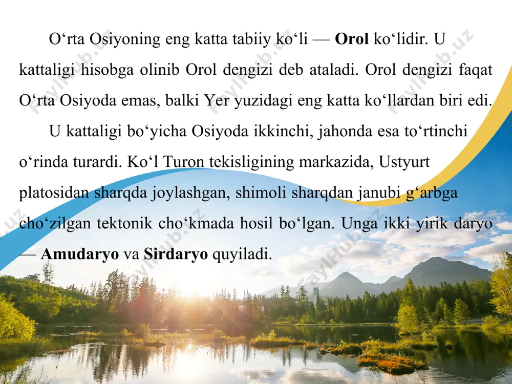 o‘rta osiyo ko‘llari va suv omborlari 7-sinf - Page 5