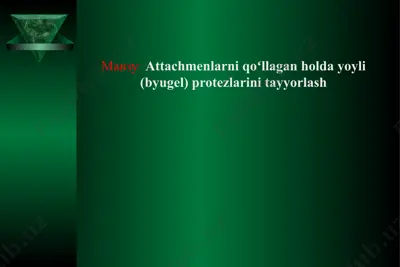 attachmenlarni qo‘llagan holda yoyli (byugel) protezlarini tayyorlash — PPTX